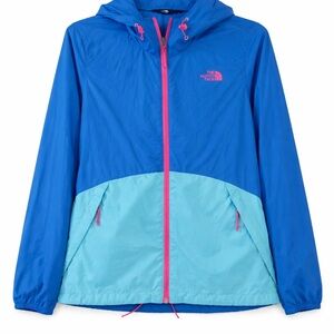 The North Face Women’s Flyweight Hooded Jacket Windbreaker Blue Medium